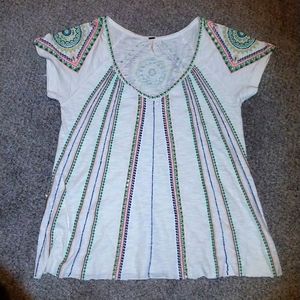 Beaded V-neck boho top